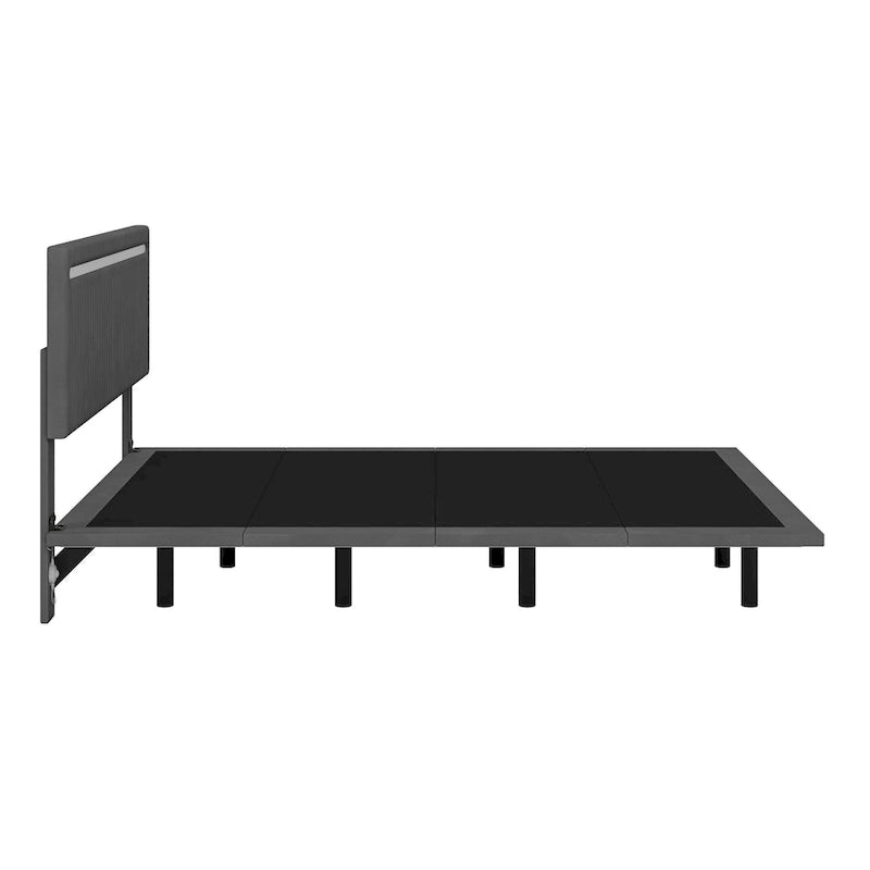 Cadre de lit plateforme flottant grand lit/queen en velours