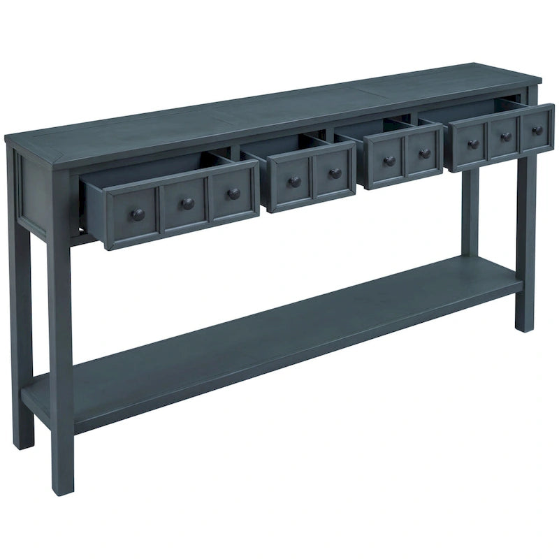 Console de table d'entrée de ferme, console de canapé avec 4 tiroirs