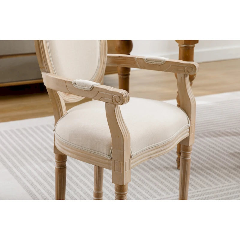 Chaise de salle à manger en bois massif de style français