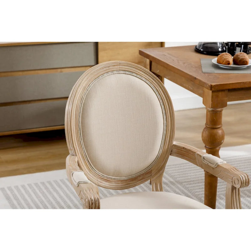 Chaise de salle à manger en bois massif de style français