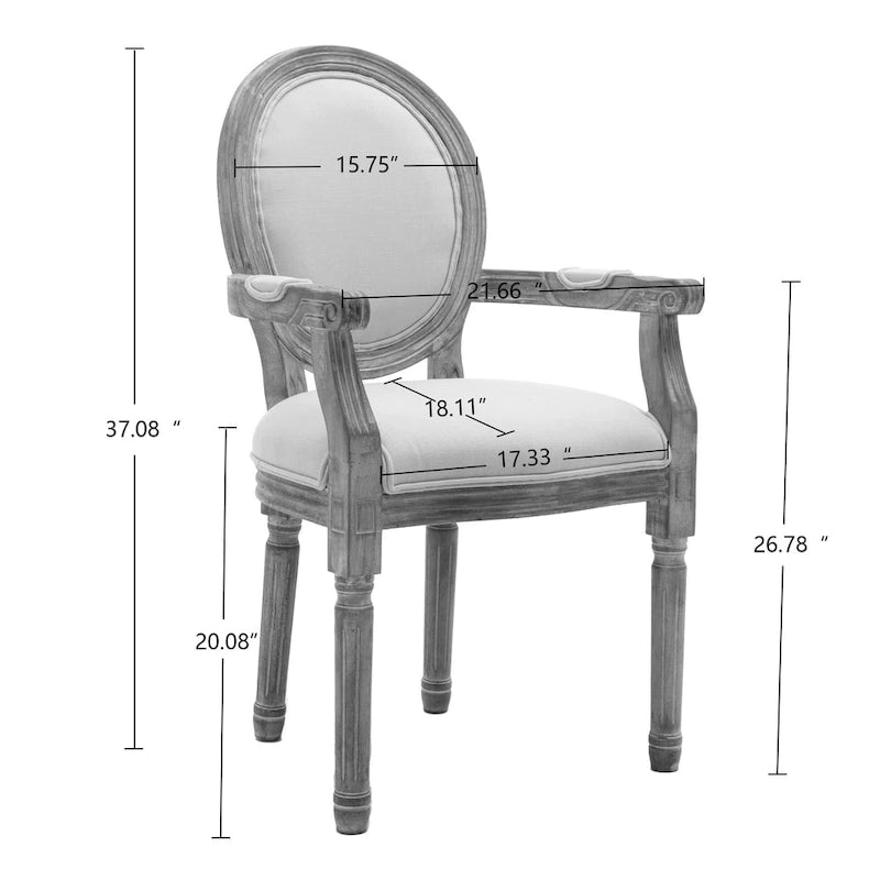 Chaise de salle à manger en bois massif de style français