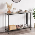 Table console rétro à 2 niveaux avec étagère de rangement en MDF - 41.3