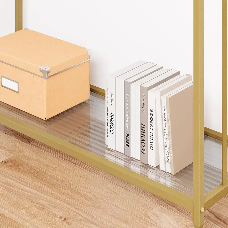 Table console rétro à 2 niveaux avec étagère de rangement en MDF - 41.3