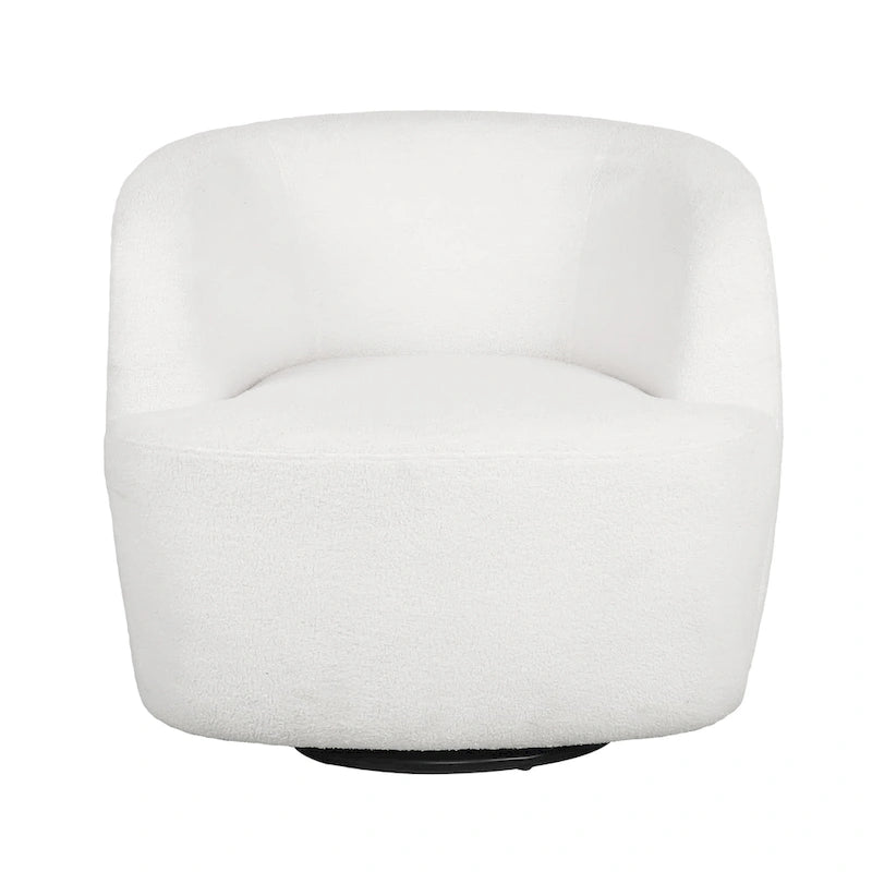 Fauteuil club pivotant rembourré en bouclette texturée