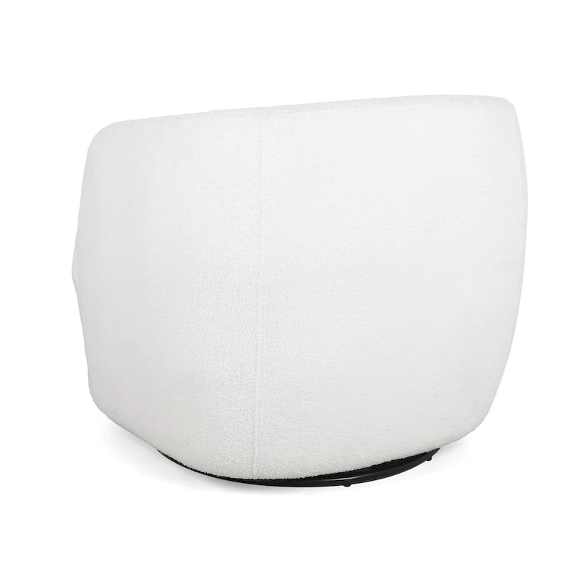 Fauteuil club pivotant rembourré en bouclette texturée