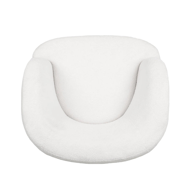 Fauteuil club pivotant rembourré en bouclette texturée