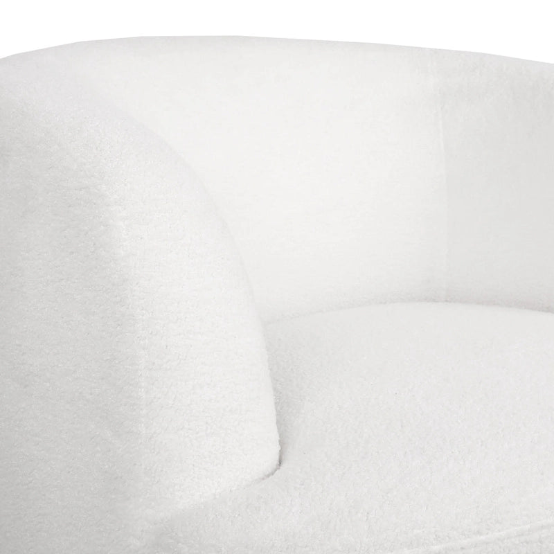Fauteuil club pivotant rembourré en bouclette texturée