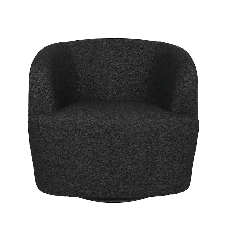 Fauteuil club pivotant rembourré en bouclette texturée