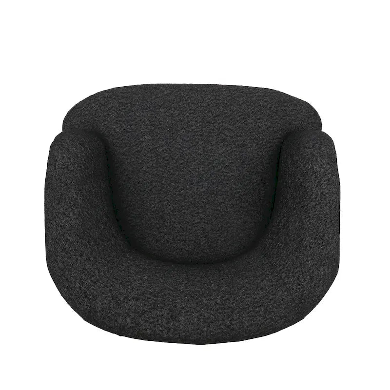 Fauteuil club pivotant rembourré en bouclette texturée