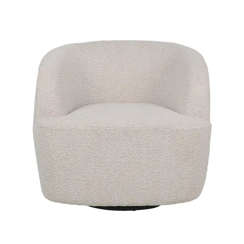 Fauteuil club pivotant rembourré en bouclette texturée