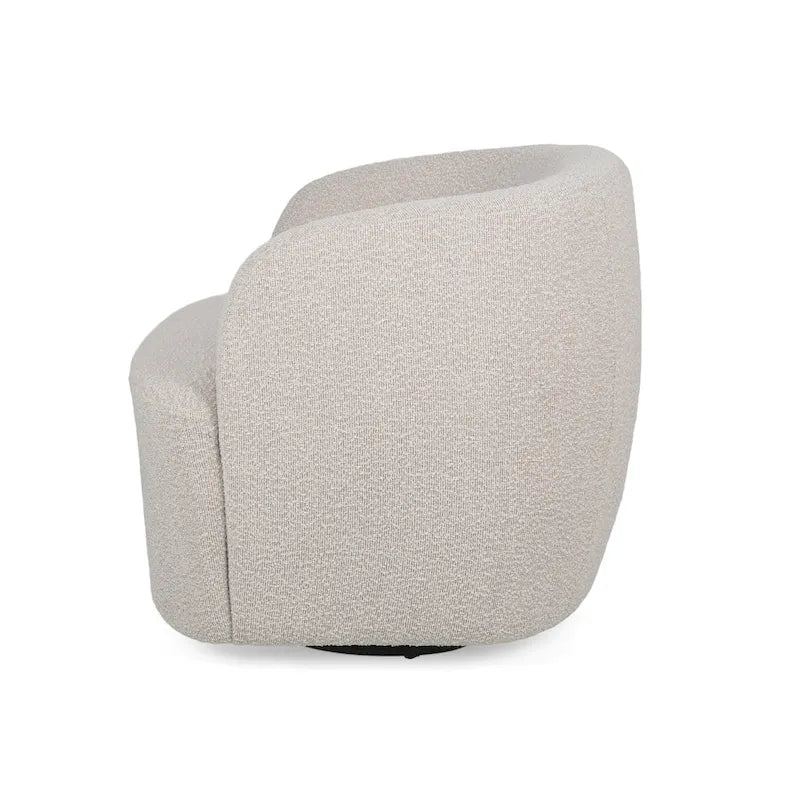 Fauteuil club pivotant rembourré en bouclette texturée
