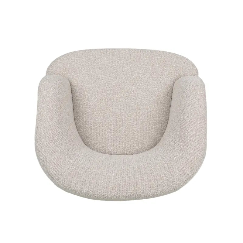 Fauteuil club pivotant rembourré en bouclette texturée