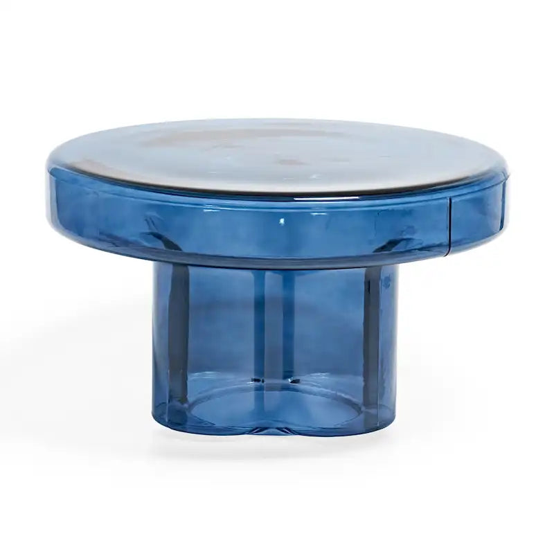 Table basse d'appoint ronde en verre à fleurs, style artistique moderne