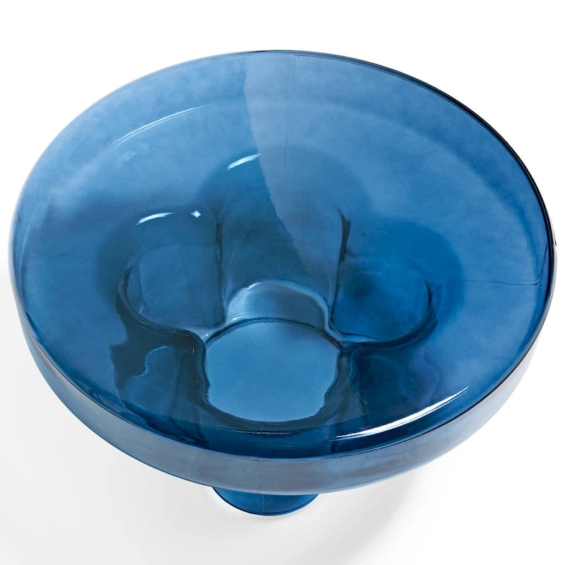 Table basse d'appoint ronde en verre à fleurs, style artistique moderne