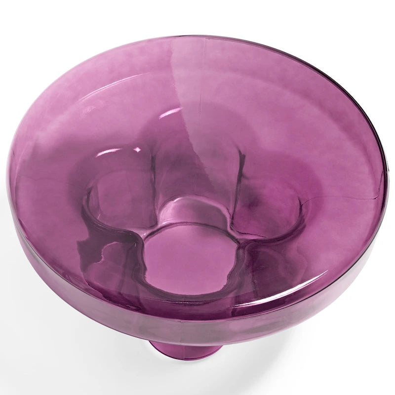Table basse d'appoint ronde en verre à fleurs, style artistique moderne