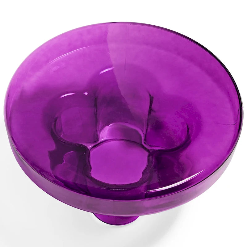 Table basse d'appoint ronde en verre à fleurs, style artistique moderne