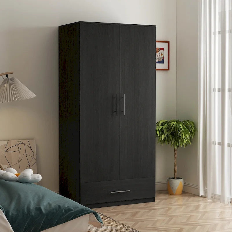 Armoire 2 portes 1 tiroir avec tringle