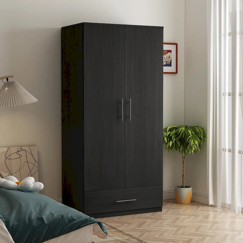 Armoire 2 portes 1 tiroir avec tringle