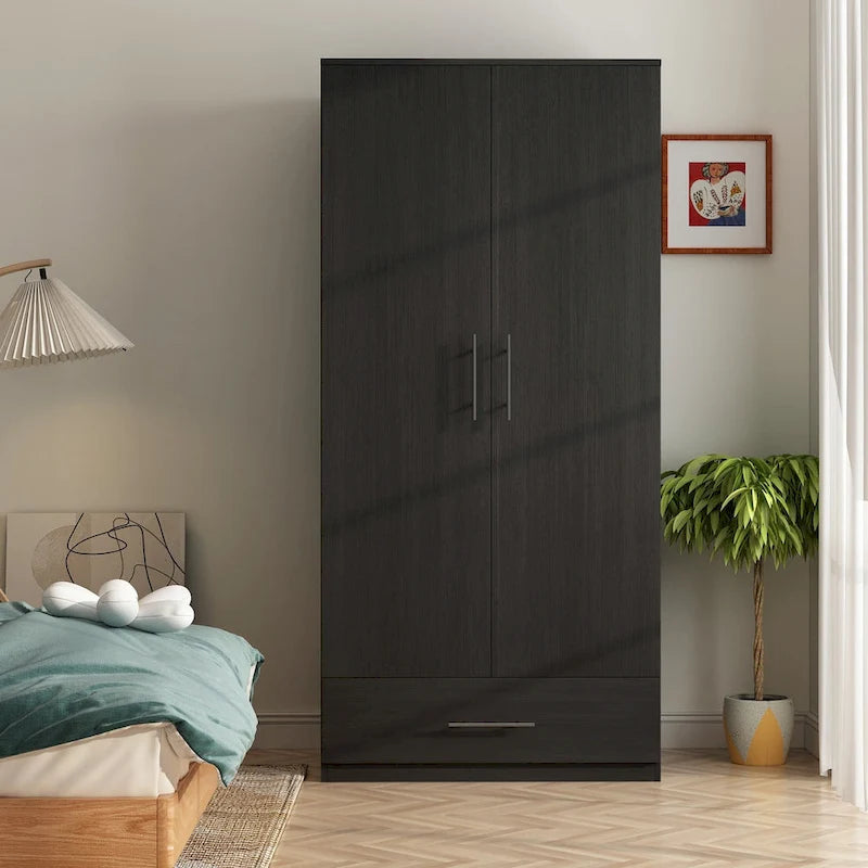 Armoire 2 portes 1 tiroir avec tringle