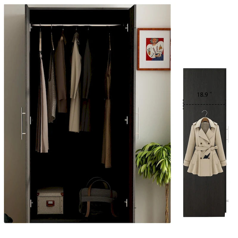 Armoire 2 portes 1 tiroir avec tringle