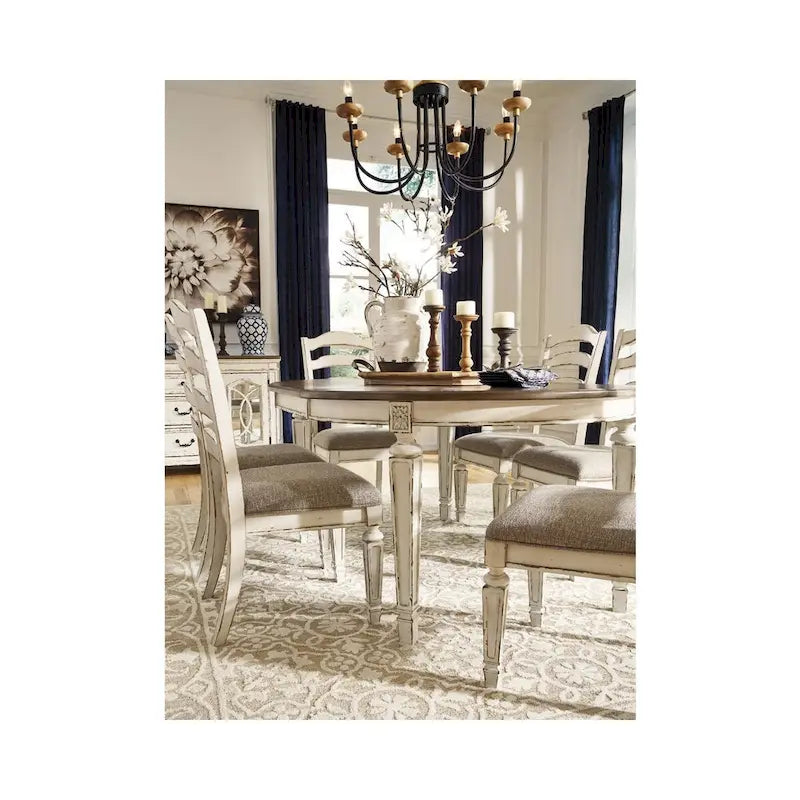 Chaise de salle à manger blanche ébréchée (lot de 2)