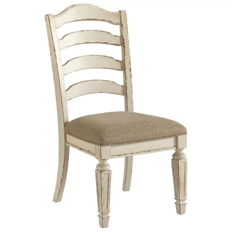 Chaise de salle à manger blanche ébréchée (lot de 2)