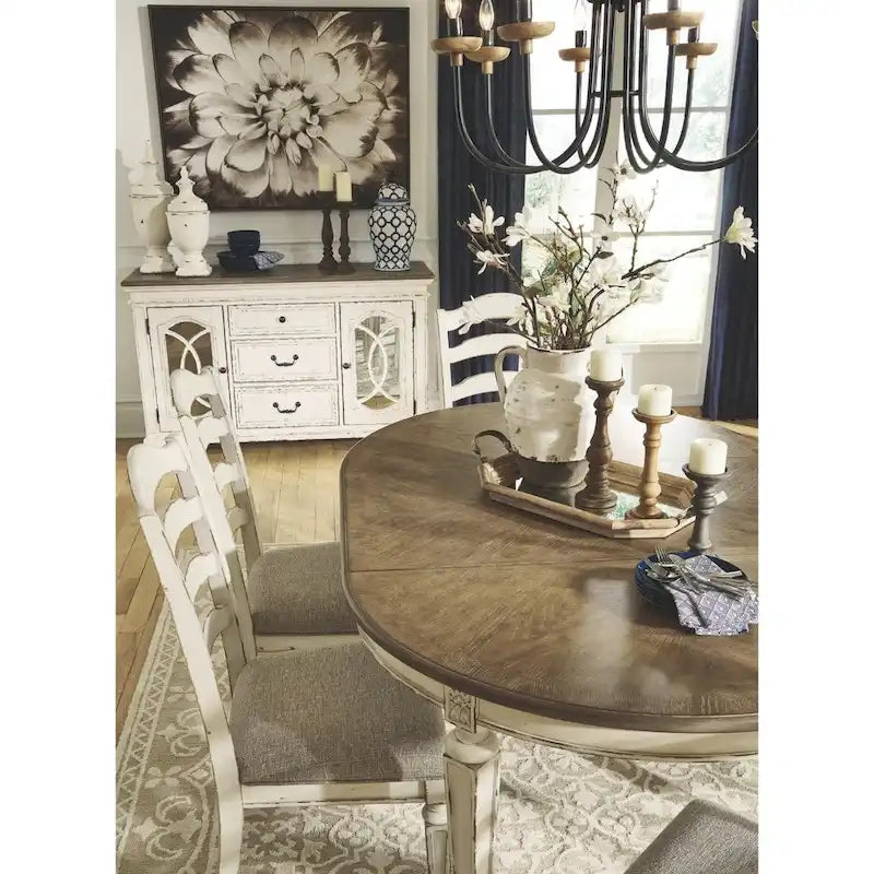 Chaise de salle à manger blanche ébréchée (lot de 2)