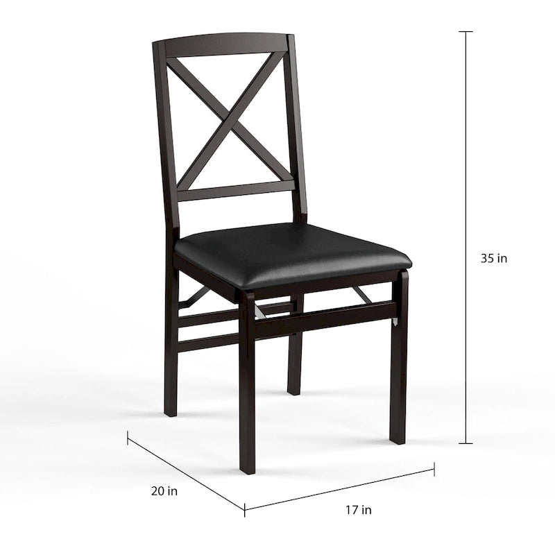Chaise pliante Espresso (Lot de 2)