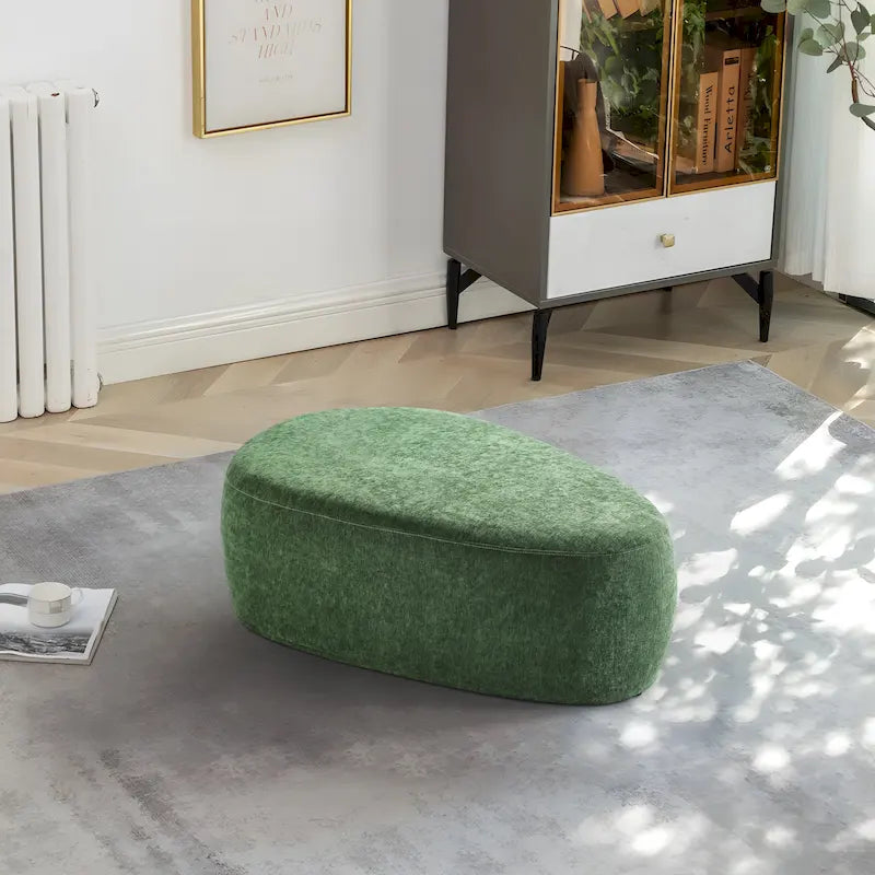 Pouf d'appoint triangulaire capitonné moderne