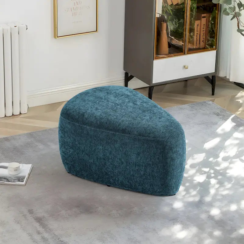 Pouf d'appoint triangulaire capitonné moderne