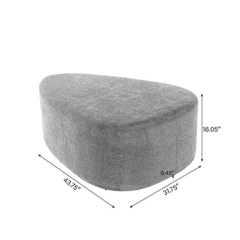 Pouf d'appoint triangulaire capitonné moderne