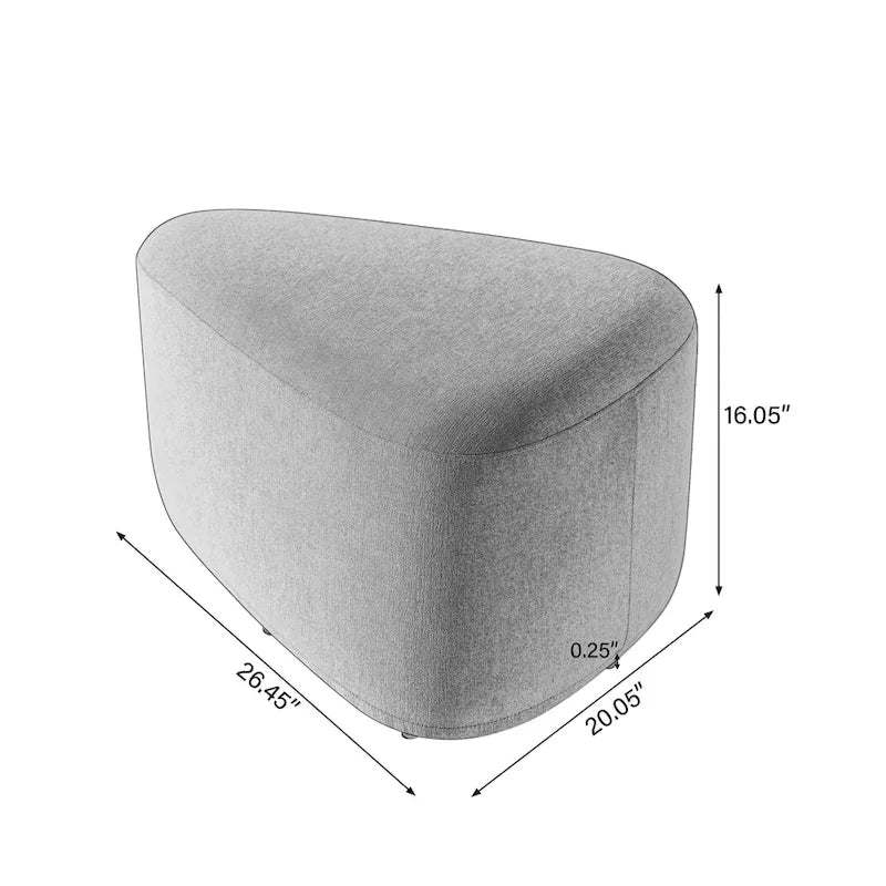Pouf d'appoint triangulaire capitonné moderne