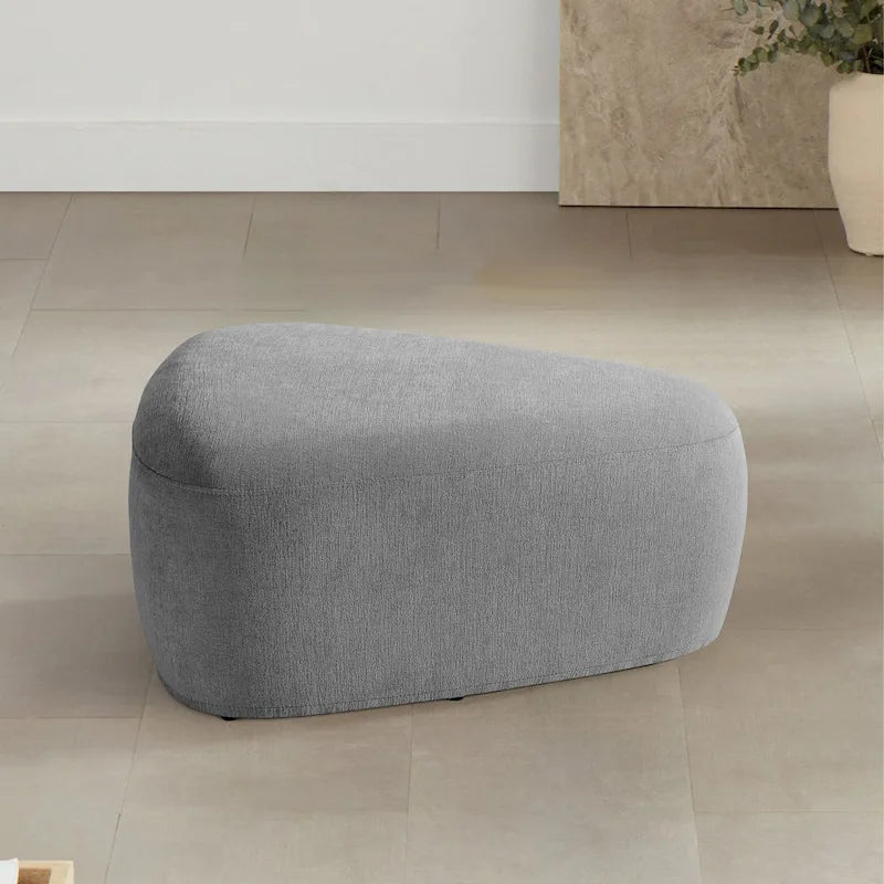 Pouf d'appoint triangulaire capitonné moderne