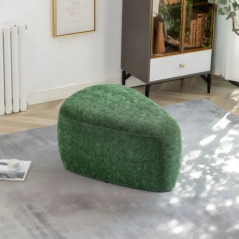 Pouf d'appoint triangulaire capitonné moderne