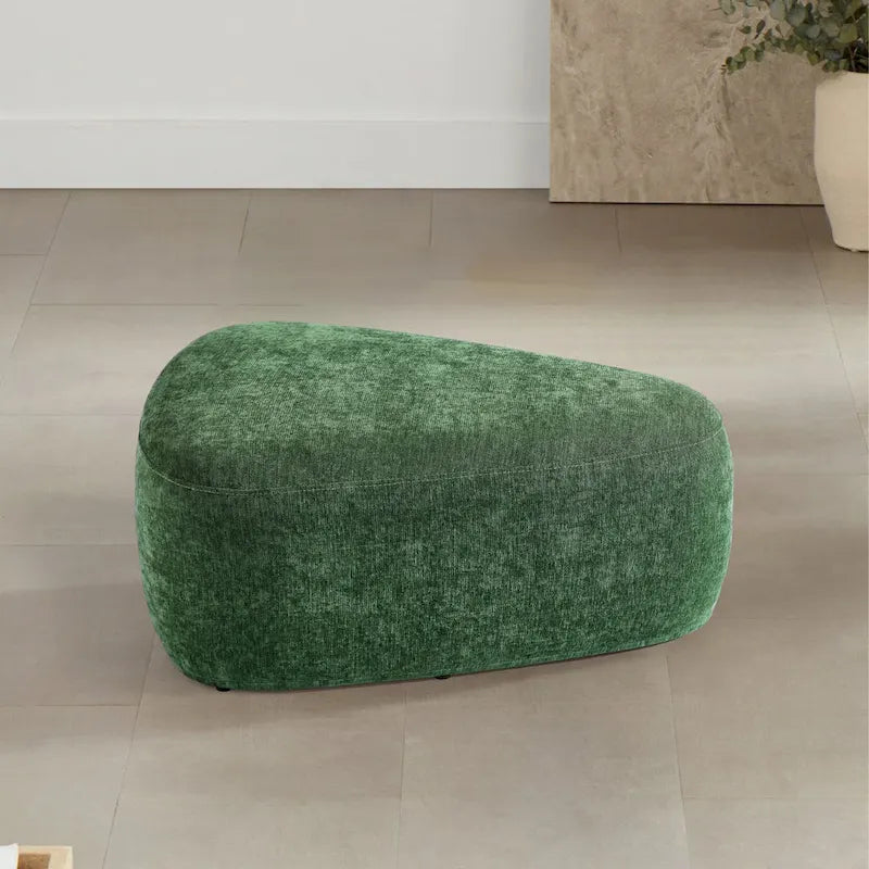 Pouf d'appoint triangulaire capitonné moderne