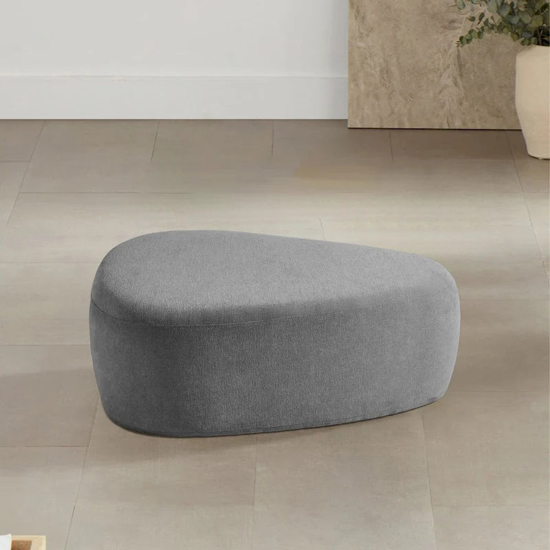 Pouf d'appoint triangulaire capitonné moderne