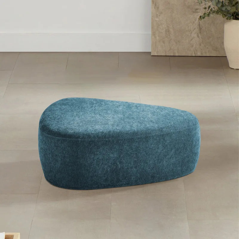 Pouf d'appoint triangulaire capitonné moderne