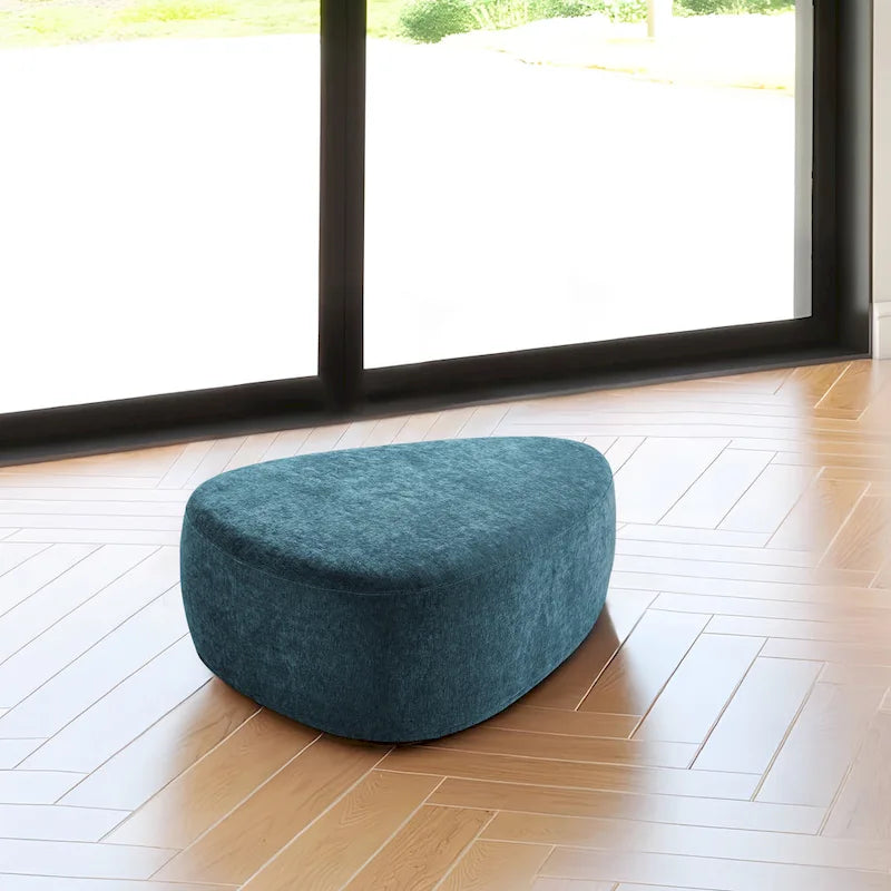 Pouf d'appoint triangulaire capitonné moderne