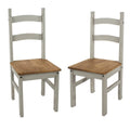 Chaises de salle à manger en bois massif (lot de 2) - Style Campagne