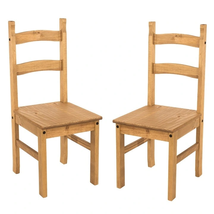 Chaises de salle à manger en bois massif (lot de 2) - Style Campagne