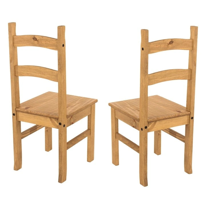 Chaises de salle à manger en bois massif (lot de 2) - Style Campagne