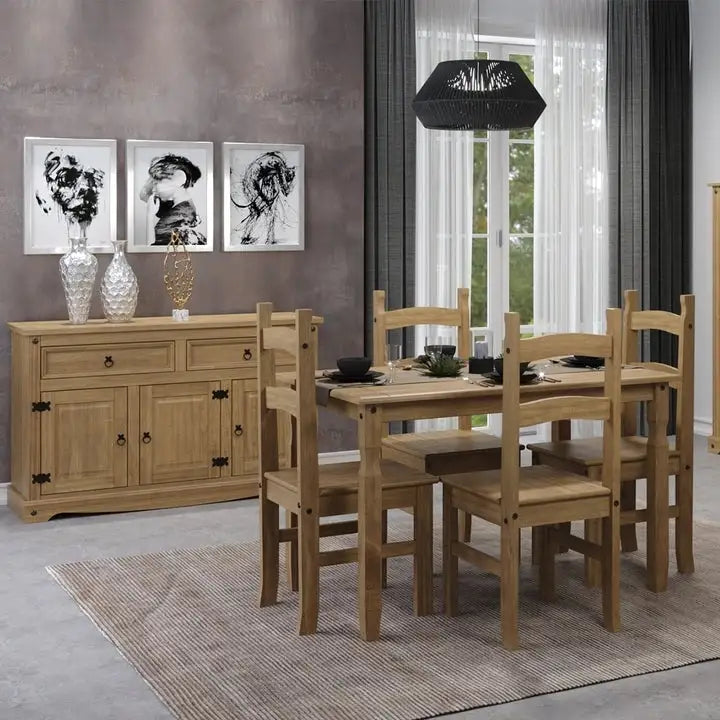 Chaises de salle à manger en bois massif (lot de 2) - Style Campagne