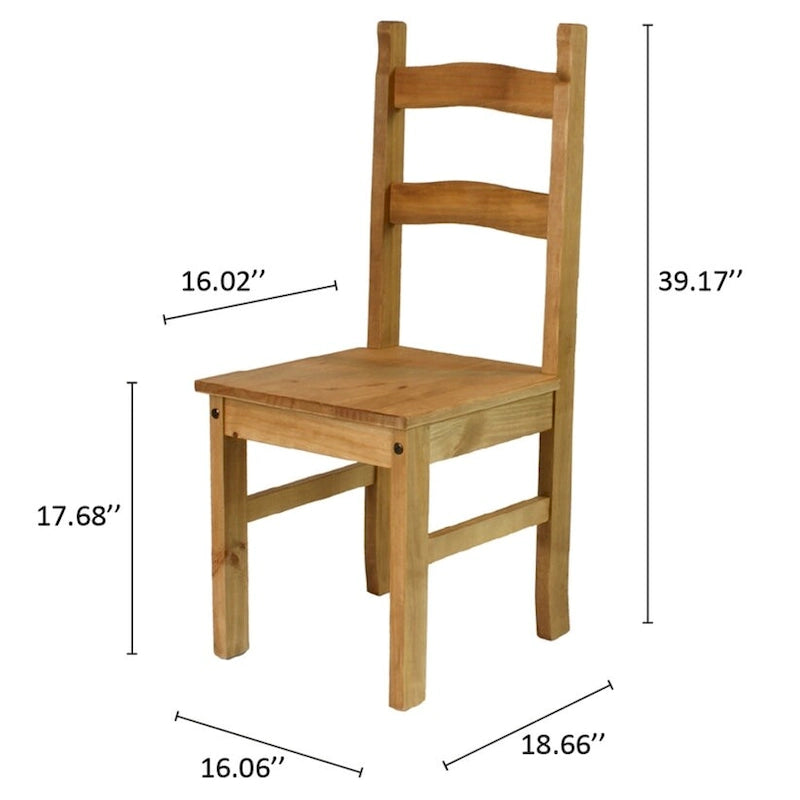 Chaises de salle à manger en bois massif (lot de 2) - Style Campagne