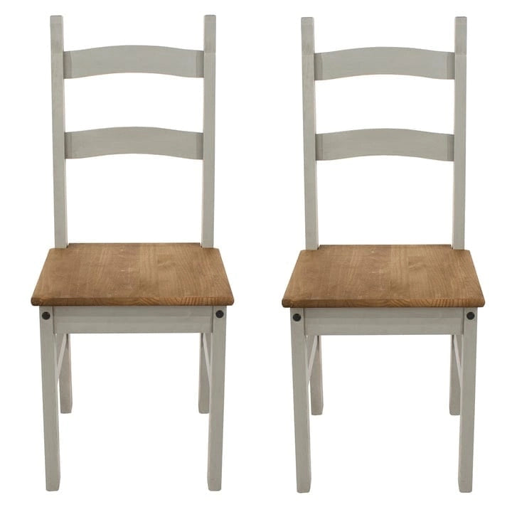 Chaises de salle à manger en bois massif (lot de 2) - Style Campagne