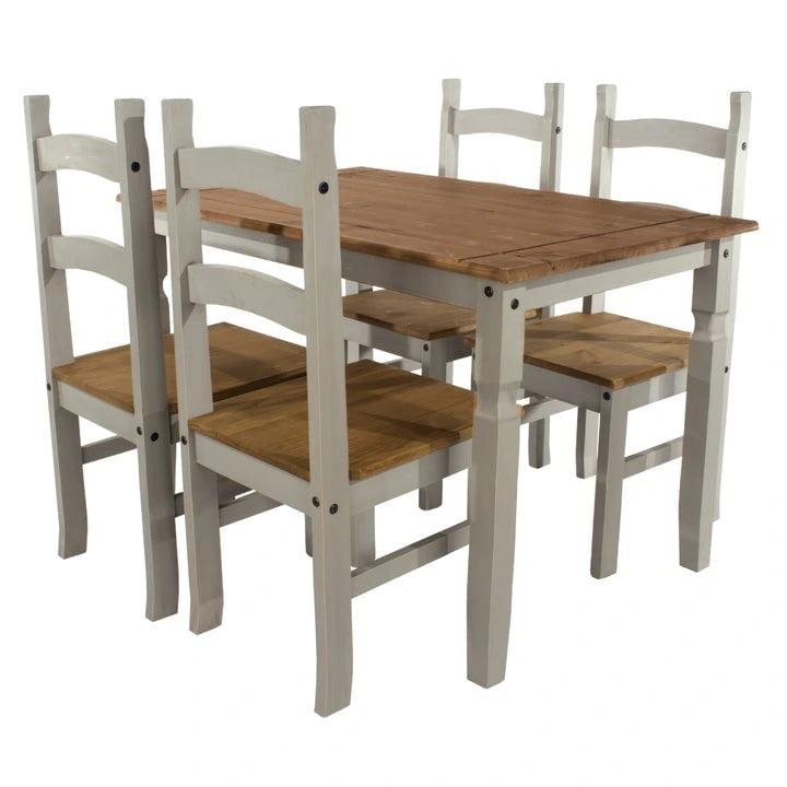 Chaises de salle à manger en bois massif (lot de 2) - Style Campagne