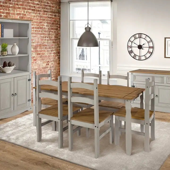 Chaises de salle à manger en bois massif (lot de 2) - Style Campagne