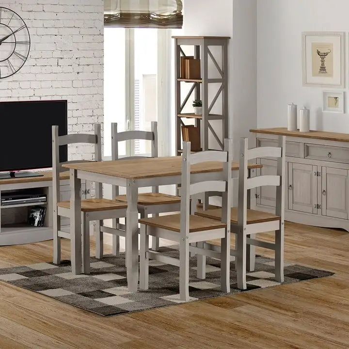 Chaises de salle à manger en bois massif (lot de 2) - Style Campagne