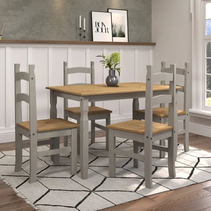 Chaises de salle à manger en bois massif (lot de 2) - Style Campagne