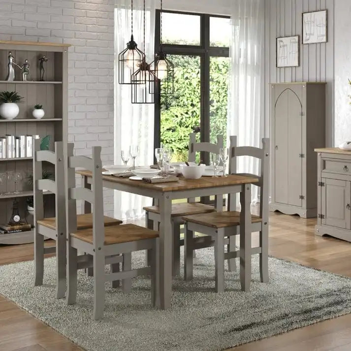 Chaises de salle à manger en bois massif (lot de 2) - Style Campagne