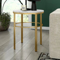 Table d'appoint ronde de 20 po de large avec plateau en faux marbre